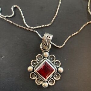 Vintage 14K Gold Ruby Necklace